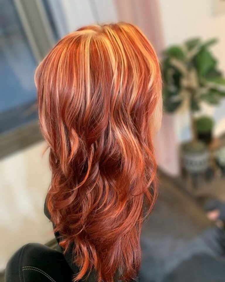 Stunning Red And Blonde Highlights For A Bold Look Hood Mwr