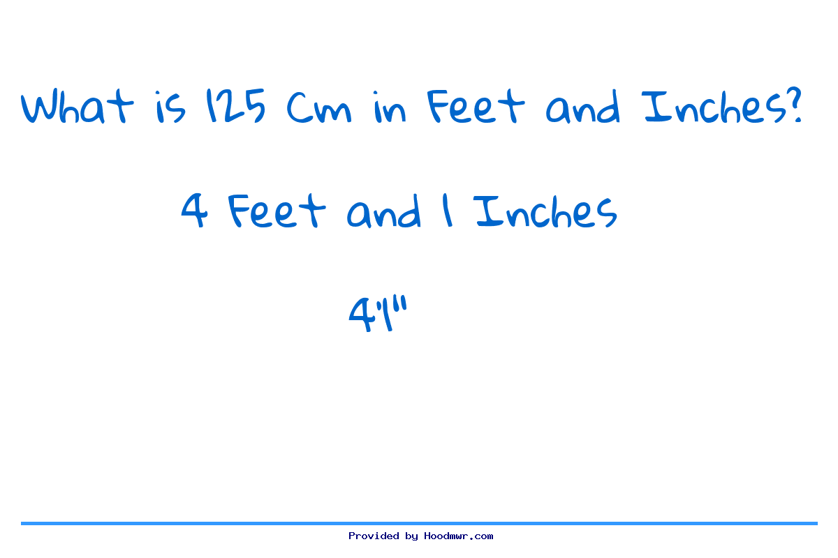 Answer for What is 125 CM in Feet and Inches?