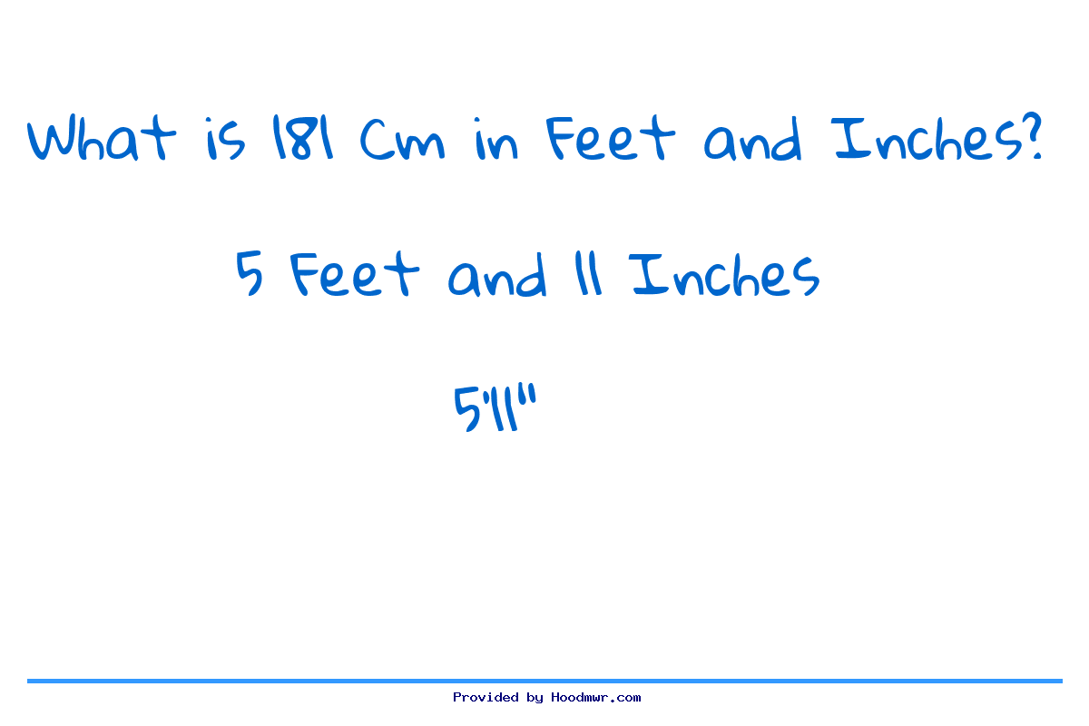 What Is 181 CM In Feet And Inches 