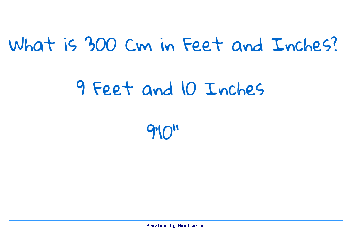 What Is 300 CM In Feet And Inches 