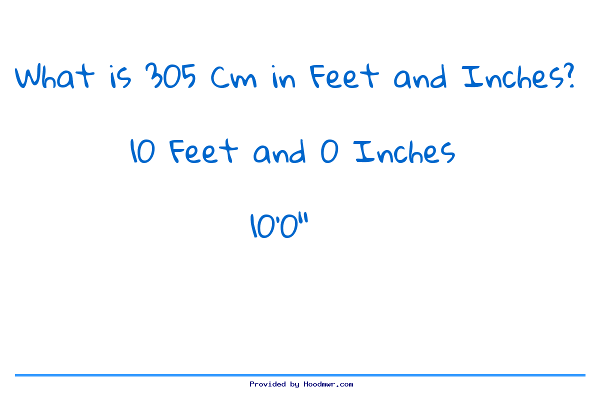 305 cm 2025 in feet