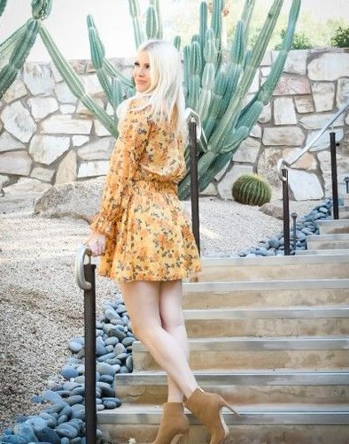 Camden Dress in Golden Rose Floral 