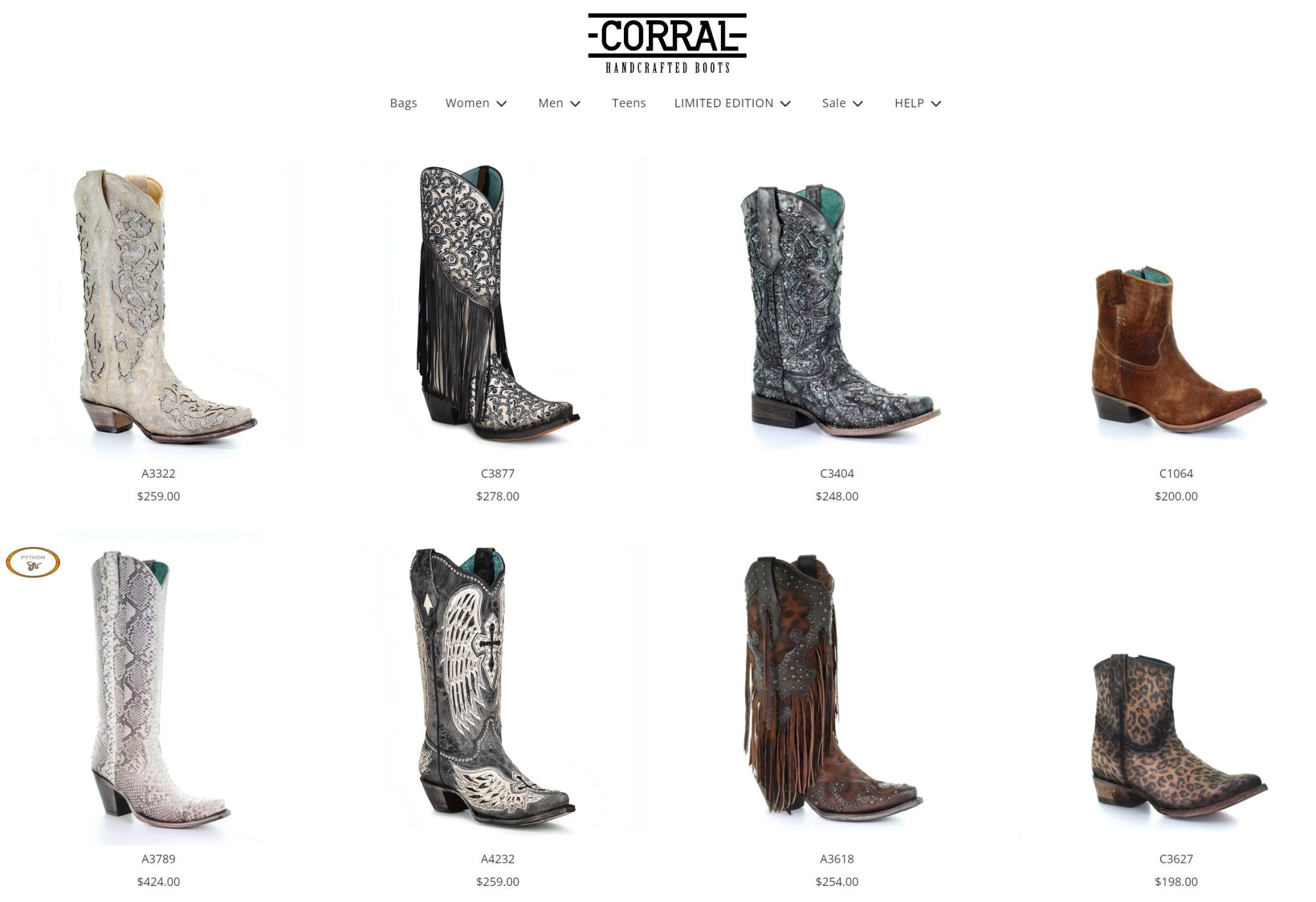 Where Are Corral Boots Made and Size Charts - Hood MWR