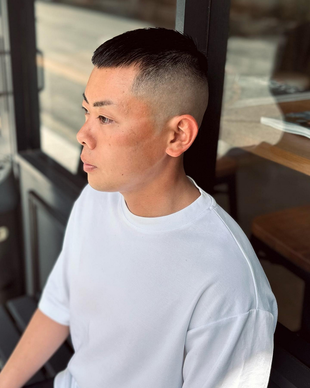 Low Drop Fade Buzz Cut