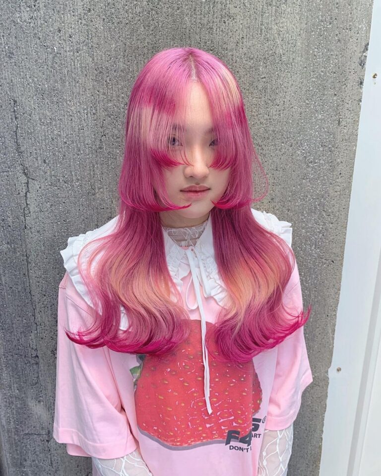 45. Pink Jellyfish Haircut With Parted Bangs 768x960 